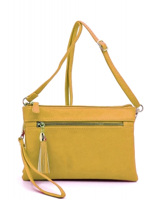 2 Compartments Messager Bag Designer  WU021 MUSTARD